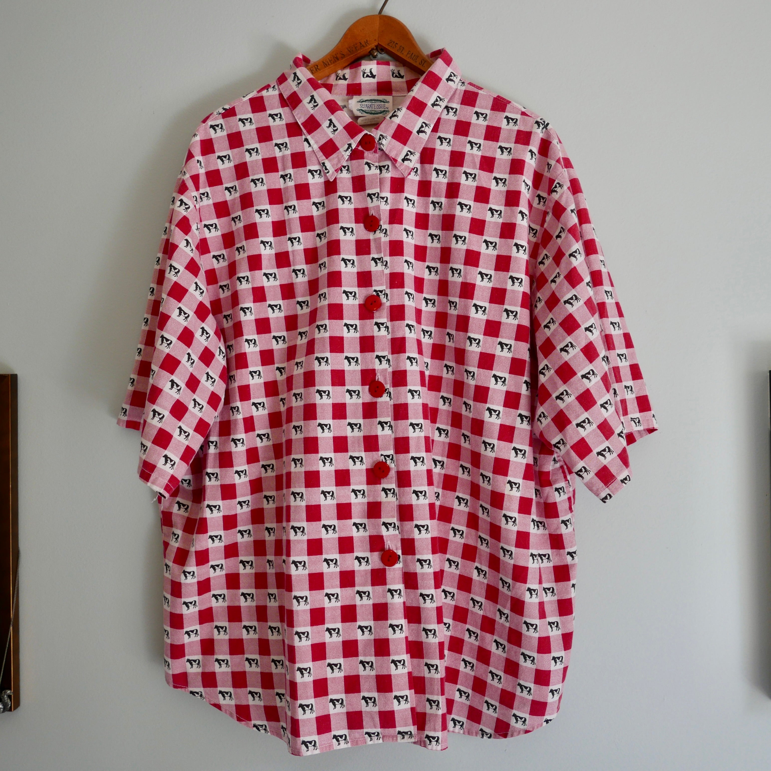 Cow Print Button-up Shirt